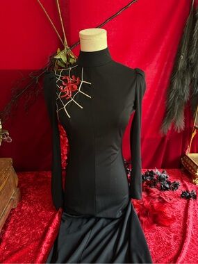 1970s young by arpeja Spiderweb / Spider Open Back Dress